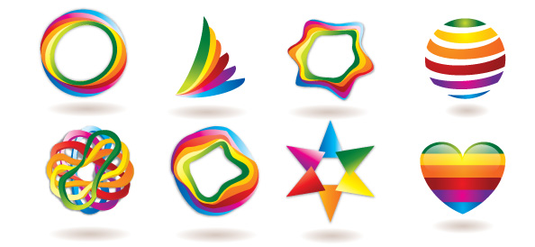 Free Logo Template Set with Colorful and Abstract Shapes