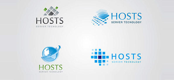 Vector Logo Designs for Hosting and Server Storage