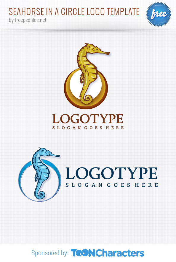 Seahorse in a Circle Logo Template