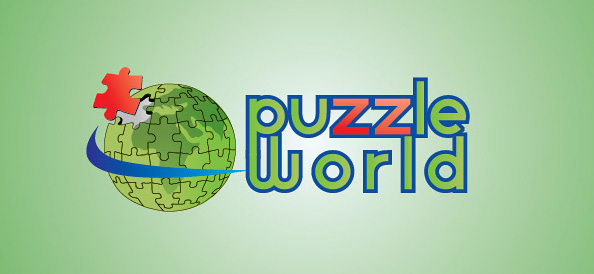 Puzzle World Globe Vector Logo