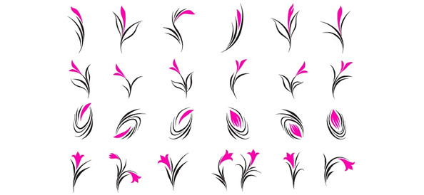 24 Floral Logo Design Elements