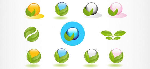 Eco Logo Designs with Sphere Shapes