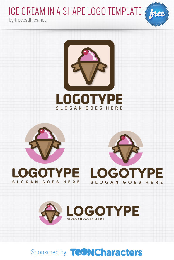 Ice cream with shape logo template