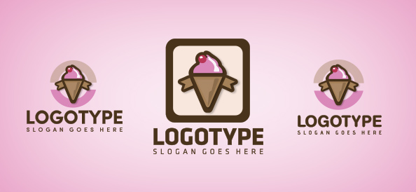 Ice Cream in a Shape Logo Template