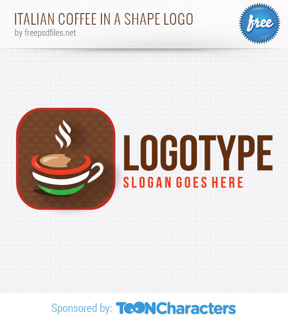 Italian Coffee in a Shape Logo Template
