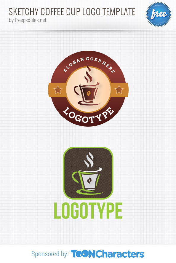 Sketchy coffee cup logo template