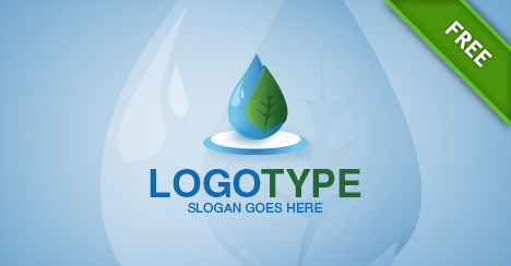 Water Drop with Leaf Logo Template - Free Logo Design Templates