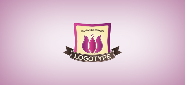 Flower in a Shape Logo Template