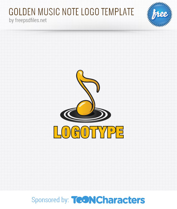 Golden Music Note Logo Template