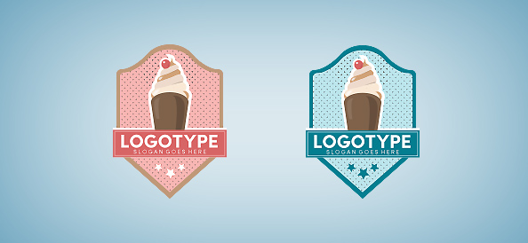Ice Cream in a Badge Logo Template