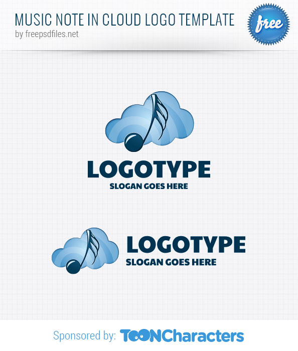 Music Note in Cloud Logo Template